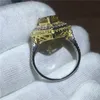 مهيب الإحساس الفاخرة قطرة الماء خواتم الكمثرى قص 6ct 5a الزركون تشيكوسلوفاكيا الذهب الأبيض معبأ خطوبة زفاف باند الطوق للمرأة