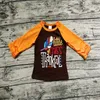 Halloween Weihnachten Baby Kleidung Kinder Mädchen Rüschen Ärmel T-shirts Kleinkind Neugeborenen Schädel Brief Kürbis Baumwolle Raglan Tops Kinder C1472434