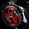 Relojes de pulsera mecánica de acero inoxidable de la banda de cuero del ganador de la moda relojes de pulsera mecánica mecánica para hombres.