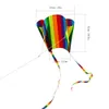 4 PCs Neue farbenfrohe Parafoil -Kite Ganzes mit 200 cm Schwänzen 30m Linie Outdoor gute fliegende Hochzeit Spielzeug für Kinder Mädchen Boy5963470