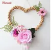 Natural decorative wreaths natural for weddings dried wicker wreath Hanging Wedding Supplies decoration with pink flower petals