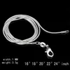 1mm serpent chaîne collier 925 colliers en argent Sterling chaînes de mode femmes bijoux collier bricolage accessoires pas cher prix 16 18 20 22 24 pouces