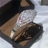 ChoucongフラワーデザインブレスレットダイヤモンドS925スターリングシルバーの婚約結婚式のバングル女性ギフトファッションアクセサリー