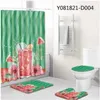 O envio gratuito de 180x180 cm Quatro Peças De Combinação de Almofada Em Tapetes Do Banheiro Da Cortina de Chuveiro