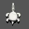 New Natural Stone Pendant Gemstone Sea Turtle Charms Tortoise Ciondolo Collana fai da te per gioielli da donna