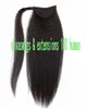 Yaki Straight Ponytail Extensions Kinky Straight for Black Women 120g Color # 1b Naturlig svart 100% Remy Human Hair Ponytail Extensions
