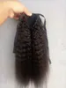 Sufaya Full Head Brasilian Human Virgin Remy Kinky Straight Drawstring Ponytail Hair Extensions Natral Black Color 1B Color 150g O7450850