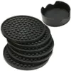 black coasters with holder