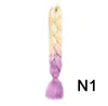 Ombre Kanekalon Jumbo tresses cheveux tressés synthétiques 60 couleurs disponibles 100g 24 pouces Extension de cheveux rose bleu vert 1pce3634015