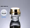 300 pcs/lot plus récent 50g 50 ml pot de crème en verre de haute qualité clair avec couleur or pour emballage cosmétique EW03