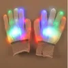 LED Flash rainbow Gloves Halloween Christmas Party Ghost Dance colorful Rave Light up Finger Gloves magic knit glove wholesale