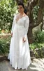 Plus Size Lace Wedding Dresses Deep v Neck Long Sleeves A Line Bridal Gowns Floor Length African Wedding Vestidos Custom Made