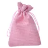 10 * 15cm Färger Linne Drawstring Bags Bröllop Favor Craft Diy Christmas Party Presentväska (3,9 * 5,9 tum) 50 st / parti