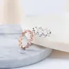 Solid 925 Sterling Silver Ring Leaves Shape OL Accessories Jewelry Rings For Women Fine Jewelry Christmas Gifts YMR1438208806