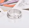 Anillo de pareja de amantes coreanos simples, anillos de boda auténticos de Plata de Ley 925 con ajuste pavimentado para parejas