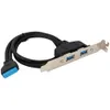 Envío gratuito 50 cm Panel de soporte PCI de doble puerto Cable USB 3.0 a la placa base Placa base Adaptador de encabezado de 20 pines Trasero 20 pines a 2 X USB A hembra