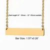 Custom Personalized Name and Number Bar Necklace Women Gold Color Stainless Steel Engraved Heart Coordinates Name Words Simple OL Jewelry NL2652