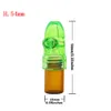 Acrylic Cap Glass bottle Snuff Snorter Dispenser Bullet Rocket Snorter Glass Vial with Clear Bottoms Colorfull head