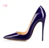 Brand Designer 2018 Sexy Women Shoes Gradient Patent Leather Pointy Evening Pumps High Heel Dress Ladies Party Shoes Black and Nude