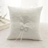 Lace Ring Bearer Pillow Ring Pillows & Flower Baskets Sets Wedding Ceremony Pearls cake pillow Flower bride ring box free shipping