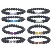 Volcanic Lava Stone Essential Oil Diffuser Bracelets Bangle Healing Balance Yoga Magnet Arrow Beads Bracelet Jewelry Gifts for Men and Women