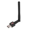 Mini 150Mbps USB WiFi WIFI Adaptadores Sem Fio Cartão de Rede LAN Adaptador com Antena 2dBi para Acessórios de Computador 100 pçs / lote Livre DHL