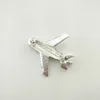 Modna Clear Crystal Airplane Hostess Brooch Brooch Pin for Men Nowe 40 mm srebrne/złote broszki samolotowe