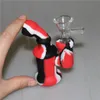 Design exclusivo de design de óleo de silicone tubs de tubo de água fumando mini borbulhas bong bong cigarro reutiliza canos de mão com tigela de vidro