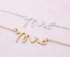 30pcs English alphabet initials MRS madam Mrs Necklace Small Stamped Word Initial Necklace Tiny Love Alphabet Letter Necklaces3359969