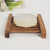 Good sell Dark Wood Soap Dish Wooden Soap Tray Holder Storage Soap Rack Plate Box Container for Bath Shower Plate Bathroom