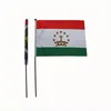 Hele hand vlag met plastic paal ronde kop 14 21 CM Italië land vlag promotie vlag in kleine maat 100 STKS LOT269G