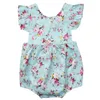 Roupas de Bebê recém-nascido Macacão Romper Macacão Ruffles Manga Fly Floral Macacão Sunsuit One Piece Outfits Crianças Verão Roupas de Bebê Meninas