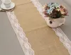 8 pcs Table Runner Wedding Christmas High Quality Burlap Lace Linen Table Cloth