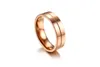 Vigselring rosguld färg 6mm 316l rostfritt stål par ring bröllop band ringar för kvinnor män älskar rostfritt stål cz promis272z