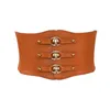 Desgin Elastic Wide Belts For Women Vintage Metal Buckle Midjeband Cintos Female Leather Rivet Ultra Wide Belt1988206