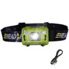 5W LED Body Motion Sensor Headlamp Mini Headlight Uppladdningsbar Utomhus Camping Ficklight Head Torch Lamp med USB