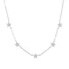 925 Sterling Silver Star Necklace Micro Pave CZ CZ Söt stjärn Charm delikat minimal fin silverkedja Choker Charmiga halsband