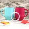 9oz Stainless Steel Egg Shaped Glass Coffee Cup Shell Ushaped Insulation Egg Mug Cup with Handle Thermo Mug 4 Colors 2pcs OOA42947583608