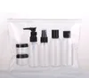 10 in 1 personal care products cosmetic bottles jars travel bottles kit with waterproof bag , small travel size kit