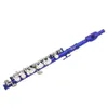 Piccolo Half-Size Flute Geplated C Sleutel Cupronickel met Cork Vet Schoonmakende Doek Schroevendraaier Gewatteerde Box Blauw