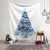 150200 cm nyårsdekoration Tapestry Tryckt julgran hängande väggkonst Blå gröna träd Vinterfestival Tapiz Polyester CA5754526