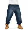 Hip Hop Jeans Autumn Winter Skateboard Men's Denim Baggy Jeans Men Loose NEW Man Cotton Jeans Plus Size 44 46 Long Trousers Male Bottoms