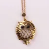 Médaillon Collier Vintage Rétro Antique Hibou magnifiquement Bijoux Collier Collier Loupe Cabochon Colliers