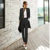 Mulheres Alta Qualidade Terno Conjunto de Escritório Senhoras Trabalho de Trabalho Mulheres Pant Mulheres Formal Feminino Blazer Jaqueta Calças Cinto 2 Peças