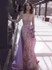 Lavender Mermaid Overkirts 2018 Prom Dresses Off Houtgle Lace Beads Beads Evening Donsions Saudi Celebrity Party Dress Robe De 1168365