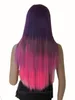 70 cm lång rak värmebeständig multi-färg halloween cosplay party hår peruk