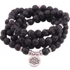 108 Amazon Mala Bead 8mm Kamienne Koraliki Lotus Wisiorek Naszyjnik Urok Naturalny Kamień Yoga Bransoletka