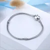 Wholesale17-21cm Bracelet plaqué en argent 3 mm Chaîne de serpent Colas Casf Fit des perles européennes pour le bracelet pandora Perles de bracele