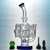 With 14mm Ceramic Nail Carb Cap Dab Oil Rigs Water Pipes Octopus Arms Recycler Bong Waterpipe Matrix Perc Smoking Water Bongs OA01-3