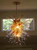 Lamp Contemporary High Ceiling Long Chain Chandeliers 110v-240v Hand Blown Glass Chandelier Flower Crystal Lamps LED Murano